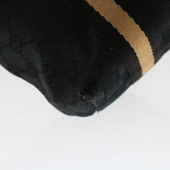 GUCCI GG Canvas Sherry Line Hand Bag Black White 139261 Auth 50162 - Picture 16 of 16